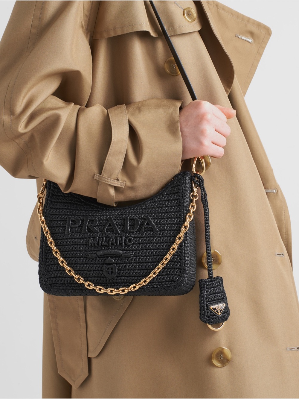 Prada Re-Edition Mini Crochet Raffia Crossbody Bag